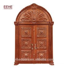 Main double door wooden design for house half round wooden entry doors guangzhou